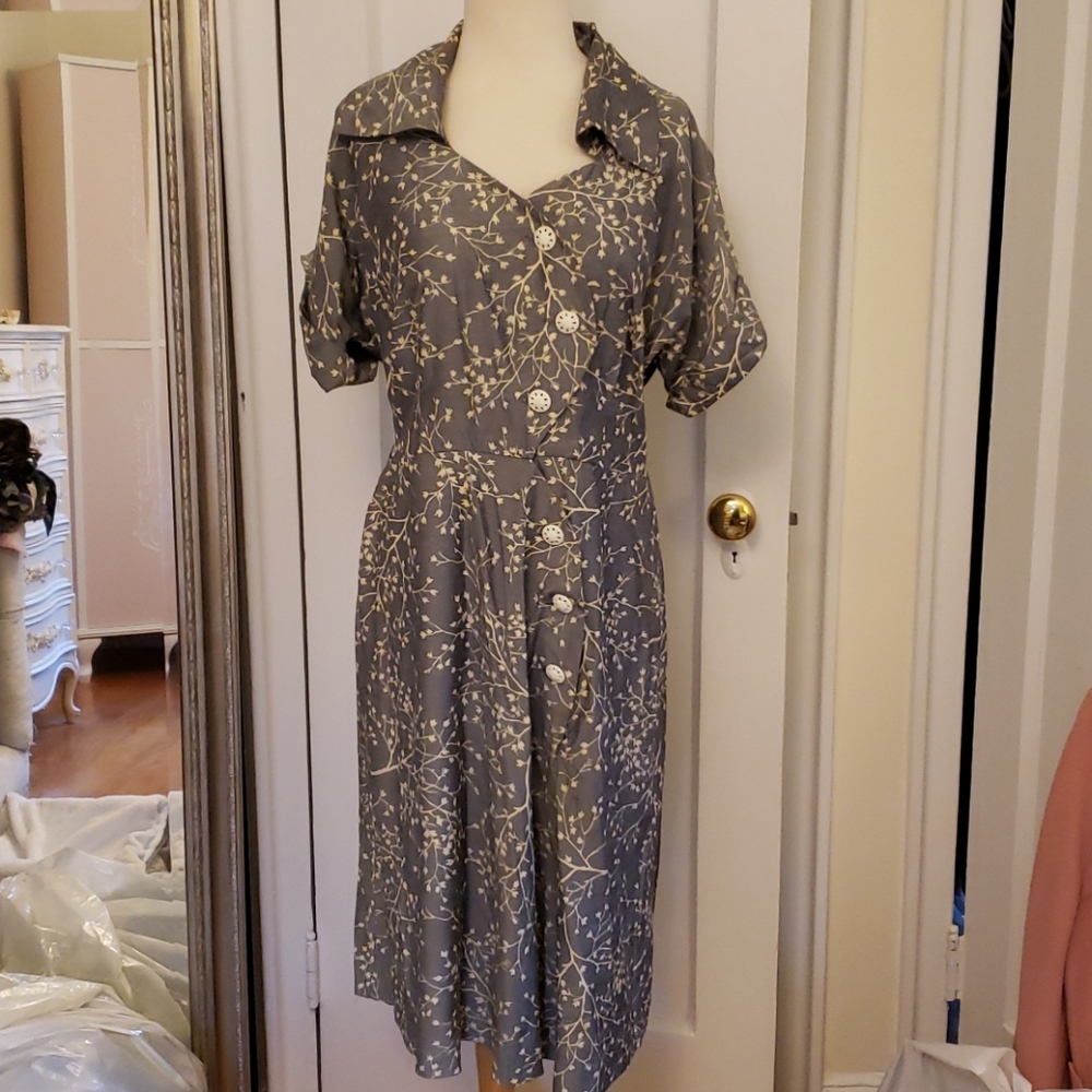 Vintage 1940s Rayon Dress